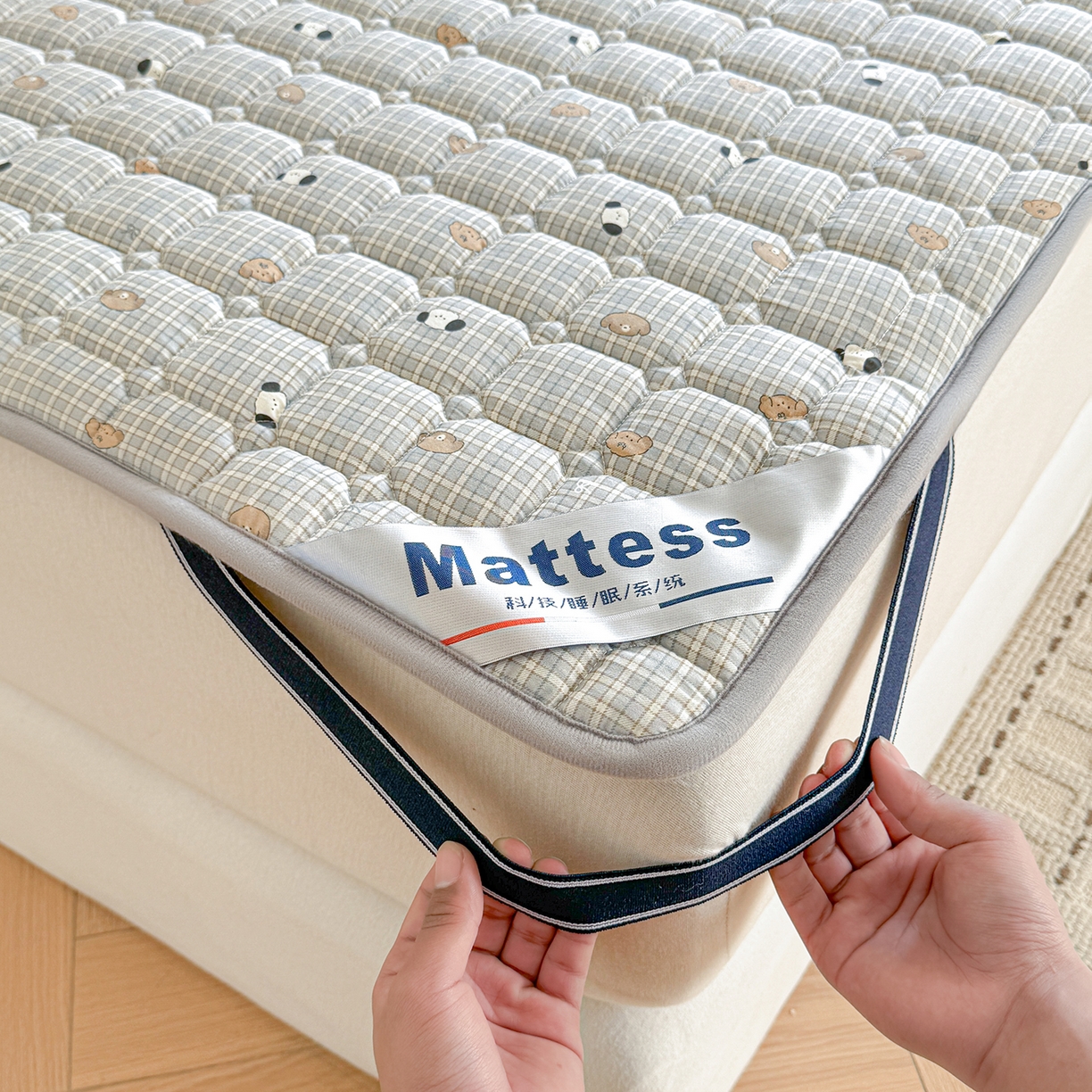 91家纺网 家纺一手货源 找家纺 （总）丽诺床垫 2026新款全棉抑菌防滑床褥床垫洋气柯基崽