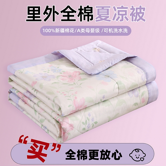 91家纺网 家纺一手货源 找家纺 （总）米萝家居 2026新款里外全棉夏被纯棉棉棉花夏凉被空调被 被子被芯【风格二】