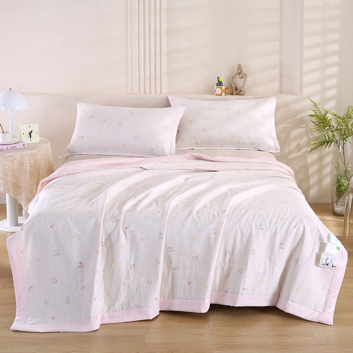 91家纺网 家纺一手货源 找家纺 米萝家居 2026新款里外全棉夏被纯棉棉棉花夏凉被空调被 被子被芯【风格二】 樱桃小可-米