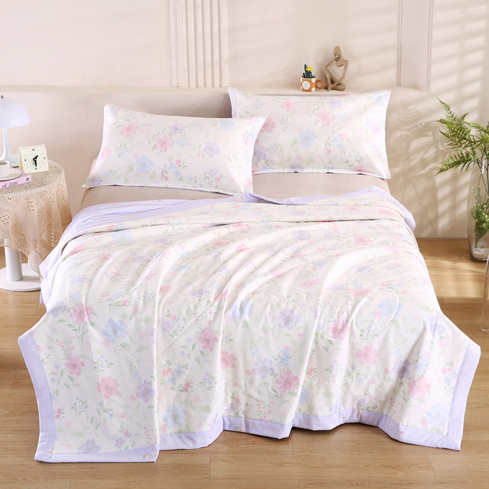 91家纺网 家纺一手货源 找家纺 米萝家居 2026新款里外全棉夏被纯棉棉棉花夏凉被空调被 被子被芯【风格二】 绚烂花朵