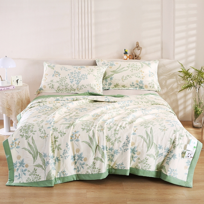 91家纺网 家纺一手货源 找家纺 米萝家居 2026新款里外全棉夏被纯棉棉棉花夏凉被空调被 被子被芯【风格二】 仙草