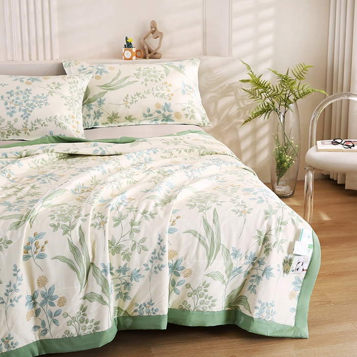 91家纺网 家纺一手货源 找家纺 米萝家居 2026新款里外全棉夏被纯棉棉棉花夏凉被空调被 被子被芯【风格二】 仙草