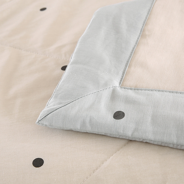 91家纺网 家纺一手货源 找家纺 米萝家居 2026新款里外全棉夏被纯棉棉棉花夏凉被空调被 被子被芯【风格二】 波点蝴蝶结-咖