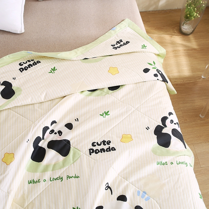 91家纺网 家纺一手货源 找家纺 米萝家居 2026新款里外全棉夏被纯棉棉棉花夏凉被空调被 被子被芯【风格二】 小熊猫