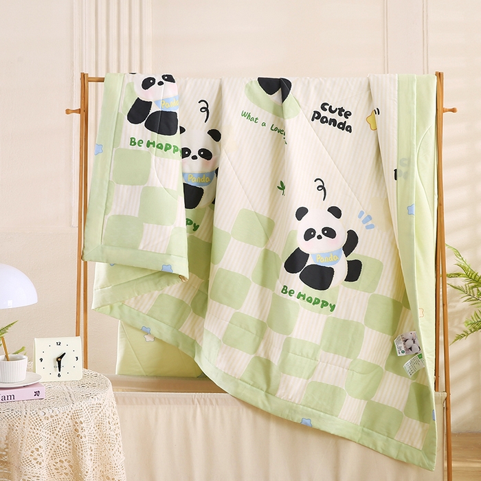 91家纺网 家纺一手货源 找家纺 米萝家居 2026新款里外全棉夏被纯棉棉棉花夏凉被空调被 被子被芯【风格二】 小熊猫