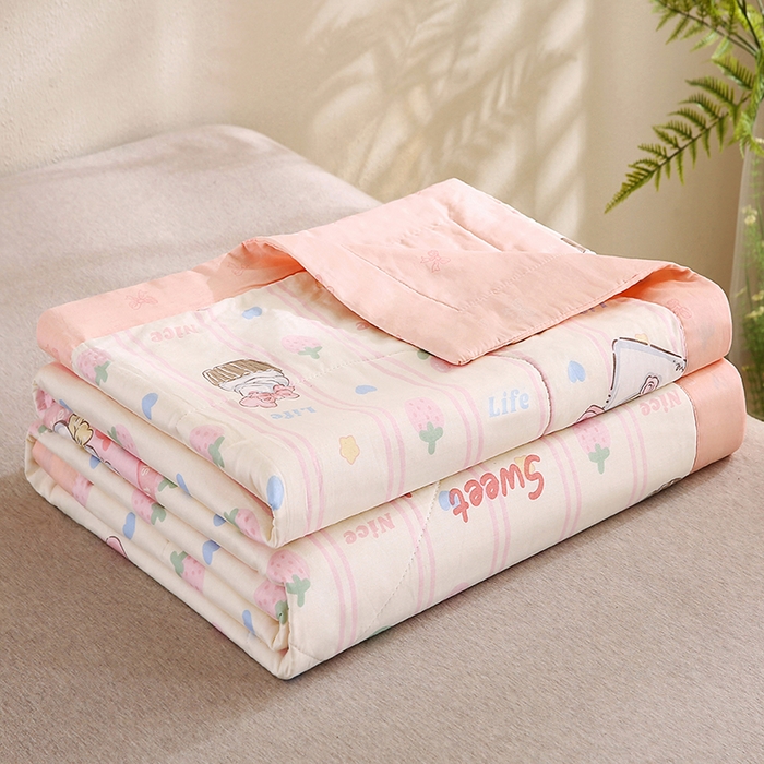 91家纺网 家纺一手货源 找家纺 米萝家居 2026新款里外全棉夏被纯棉棉棉花夏凉被空调被 被子被芯【风格二】 邻家女孩