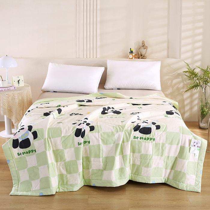 91家纺网 家纺一手货源 找家纺 米萝家居 2026新款里外全棉夏被纯棉棉棉花夏凉被空调被 被子被芯【风格二】 小熊猫