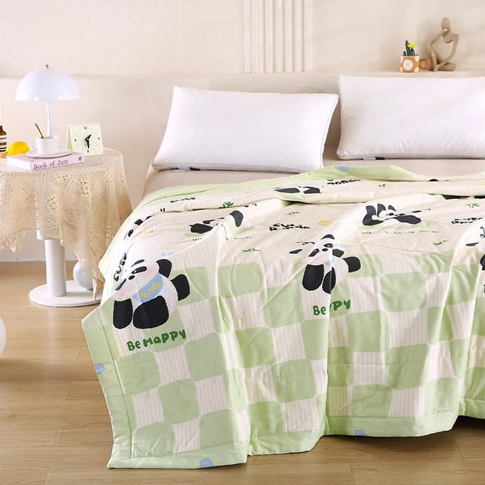 91家纺网 家纺一手货源 找家纺 米萝家居 2026新款里外全棉夏被纯棉棉棉花夏凉被空调被 被子被芯【风格二】 小熊猫