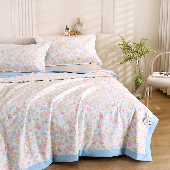 91家纺网 家纺一手货源 找家纺 米萝家居 2026新款里外全棉夏被纯棉棉棉花夏凉被空调被 被子被芯【风格二】 小清欢