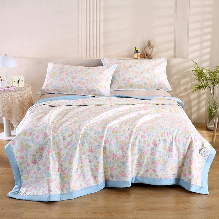 91家纺网 家纺一手货源 找家纺 米萝家居 2026新款里外全棉夏被纯棉棉棉花夏凉被空调被 被子被芯【风格二】 小清欢