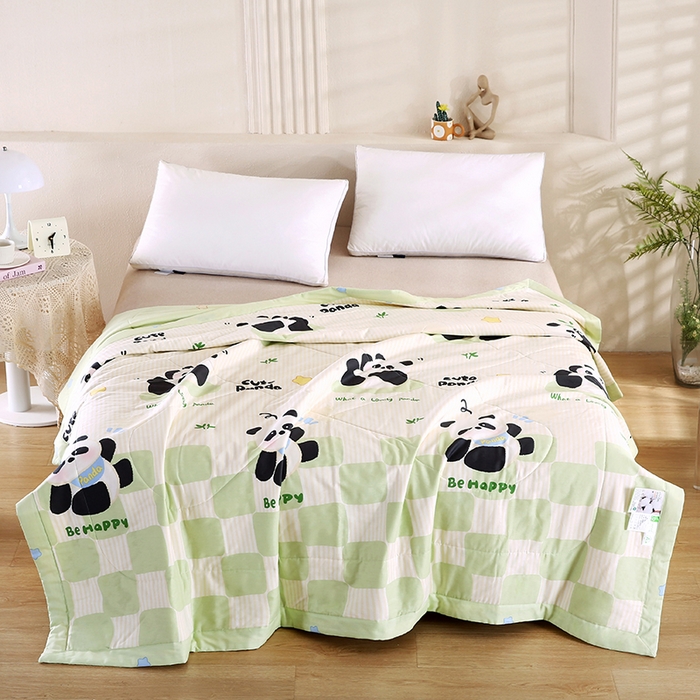 91家纺网 家纺一手货源 找家纺 米萝家居 2026新款里外全棉夏被纯棉棉棉花夏凉被空调被 被子被芯【风格二】 小熊猫