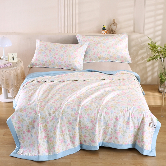 91家纺网 家纺一手货源 找家纺 米萝家居 2026新款里外全棉夏被纯棉棉棉花夏凉被空调被 被子被芯【风格二】 小清欢