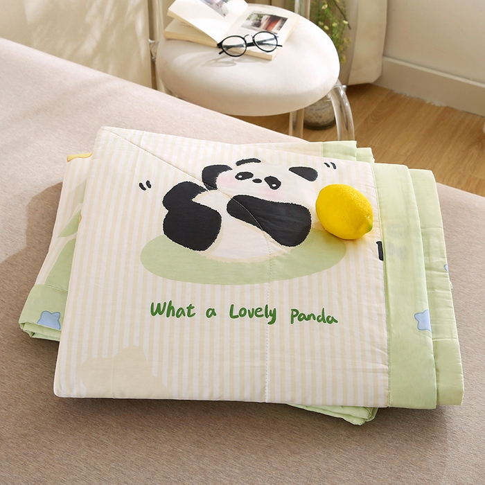 91家纺网 家纺一手货源 找家纺 米萝家居 2026新款里外全棉夏被纯棉棉棉花夏凉被空调被 被子被芯【风格二】 小熊猫