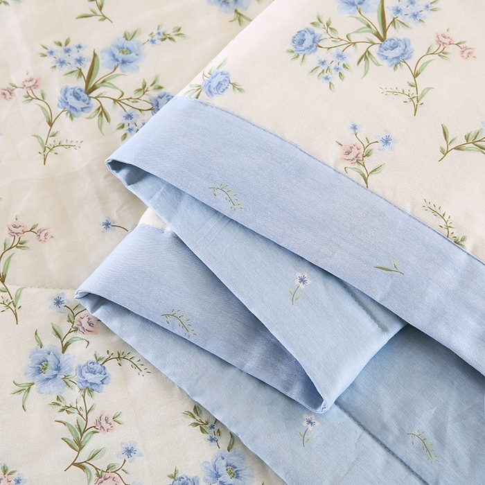 91家纺网 家纺一手货源 找家纺 米萝家居 2026新款里外全棉夏被纯棉棉棉花夏凉被空调被 被子被芯【风格二】 花叶影