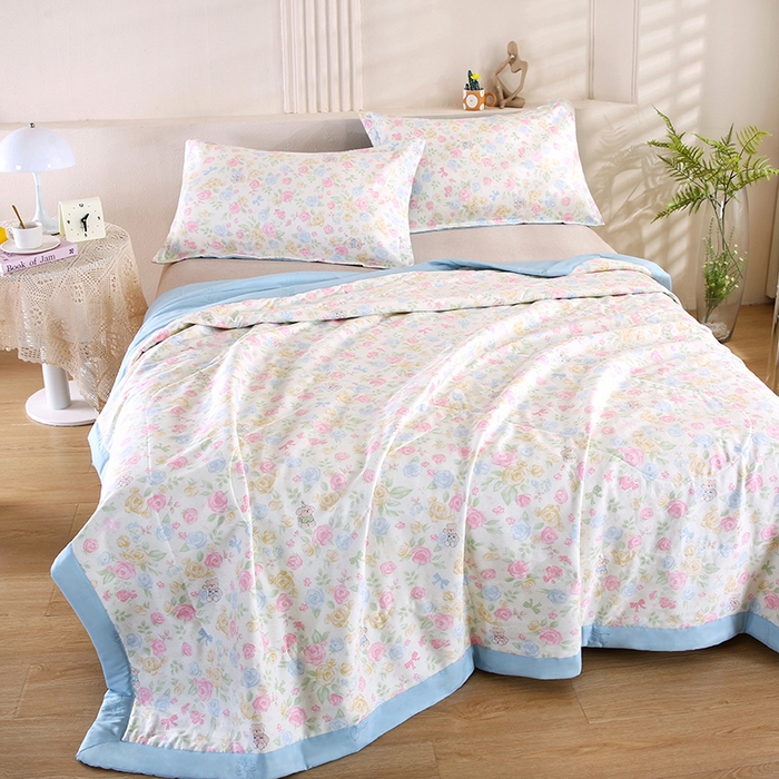 91家纺网 家纺一手货源 找家纺 米萝家居 2026新款里外全棉夏被纯棉棉棉花夏凉被空调被 被子被芯【风格二】 小清欢