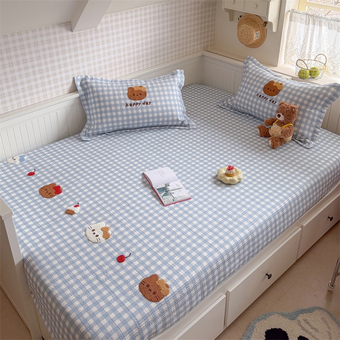 91家纺网 家纺一手货源 找家纺 暖生活 2026新款工艺款全棉水洗棉床盖单品床盖床盖单件 甜品猫咪