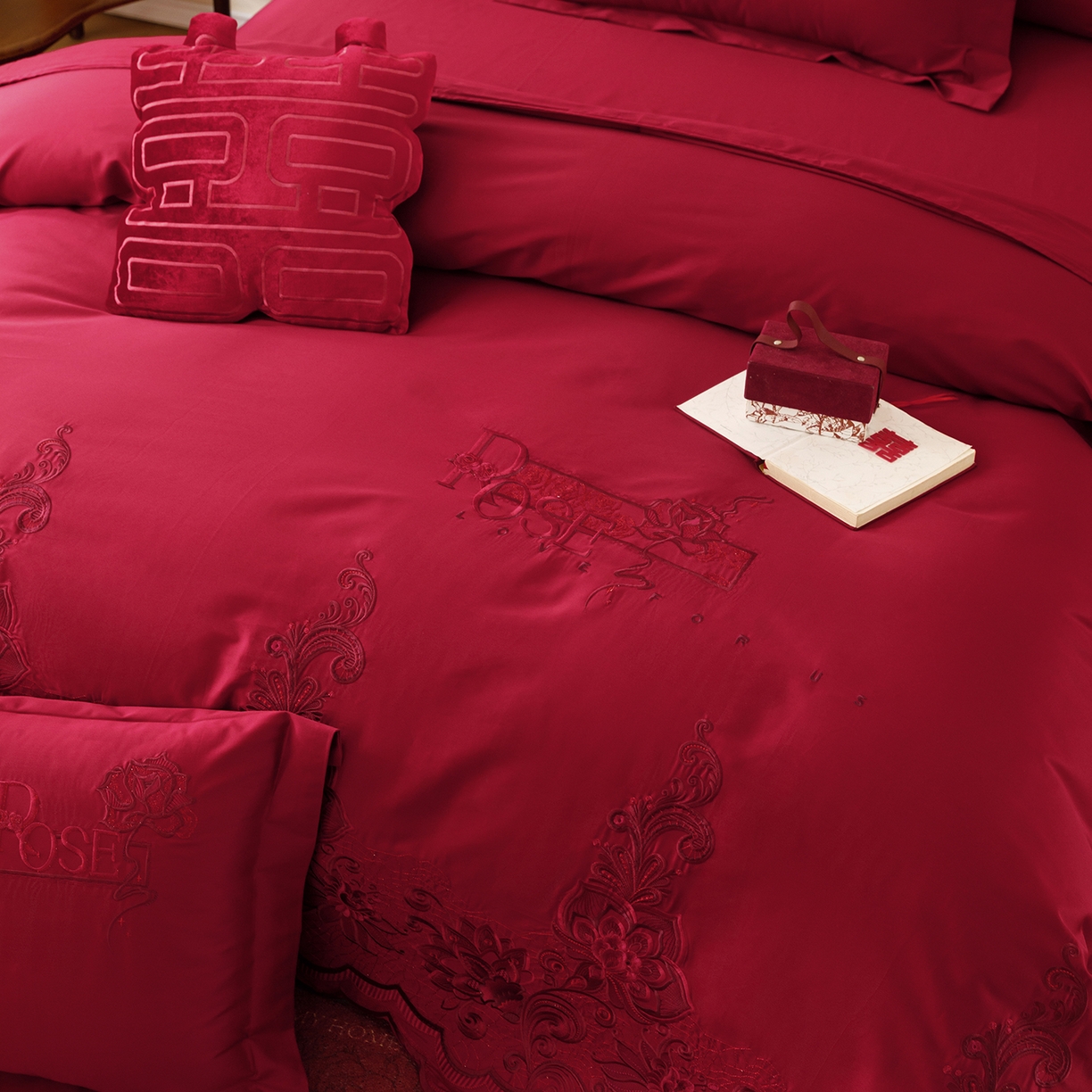 91家纺网 家纺一手货源 找家纺 （总）甜咪咪婚庆 2026新款婚庆公主风小红书爆款50s双股100支长绒棉全棉四件套多件套床单床盖