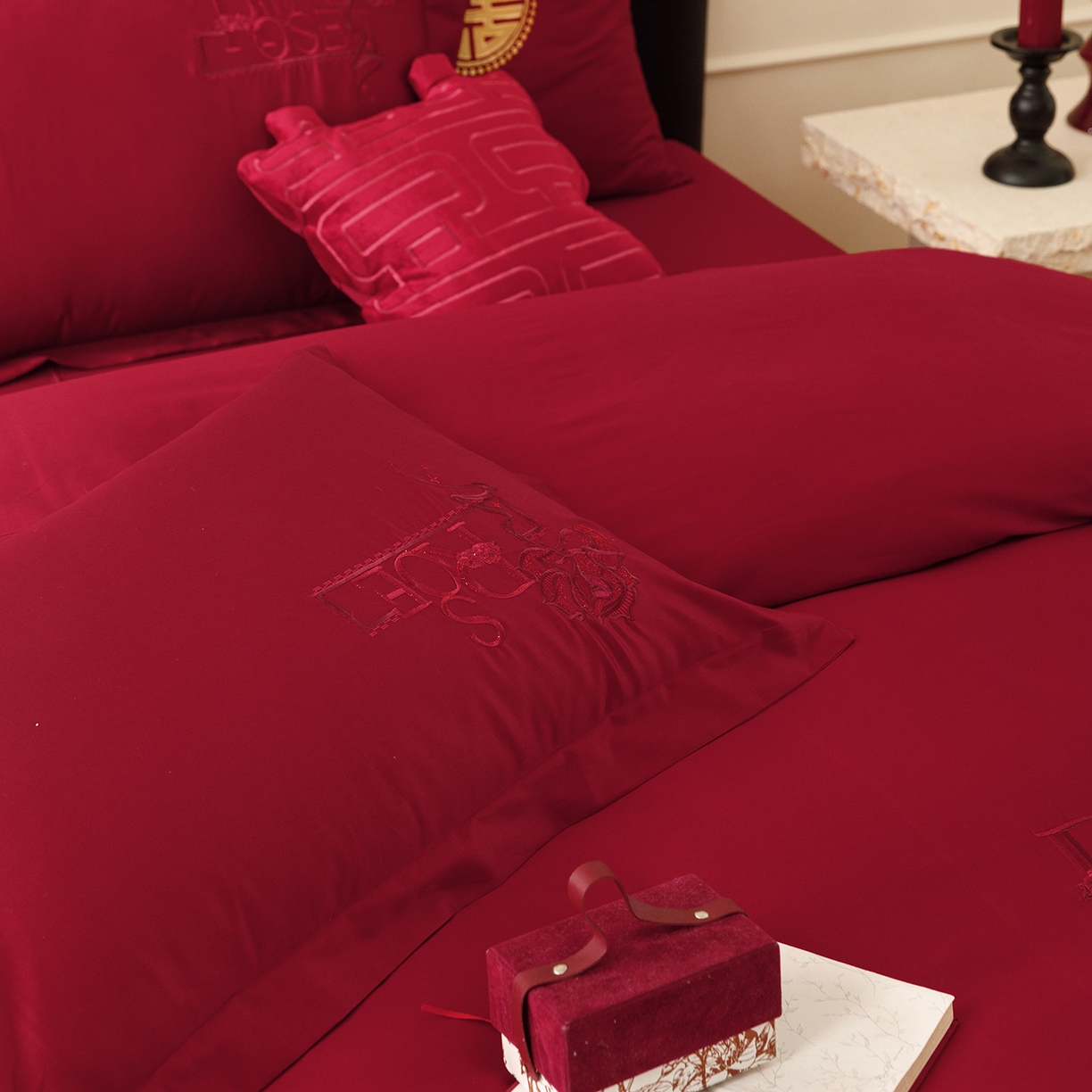 91家纺网 家纺一手货源 找家纺 （总）甜咪咪婚庆 2026新款婚庆公主风小红书爆款50s双股100支长绒棉全棉四件套多件套床单床盖