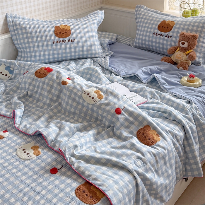 91家纺网 家纺一手货源 找家纺 暖生活 2026新款工艺款全棉水洗棉床盖单品床盖床盖单件 甜品猫咪