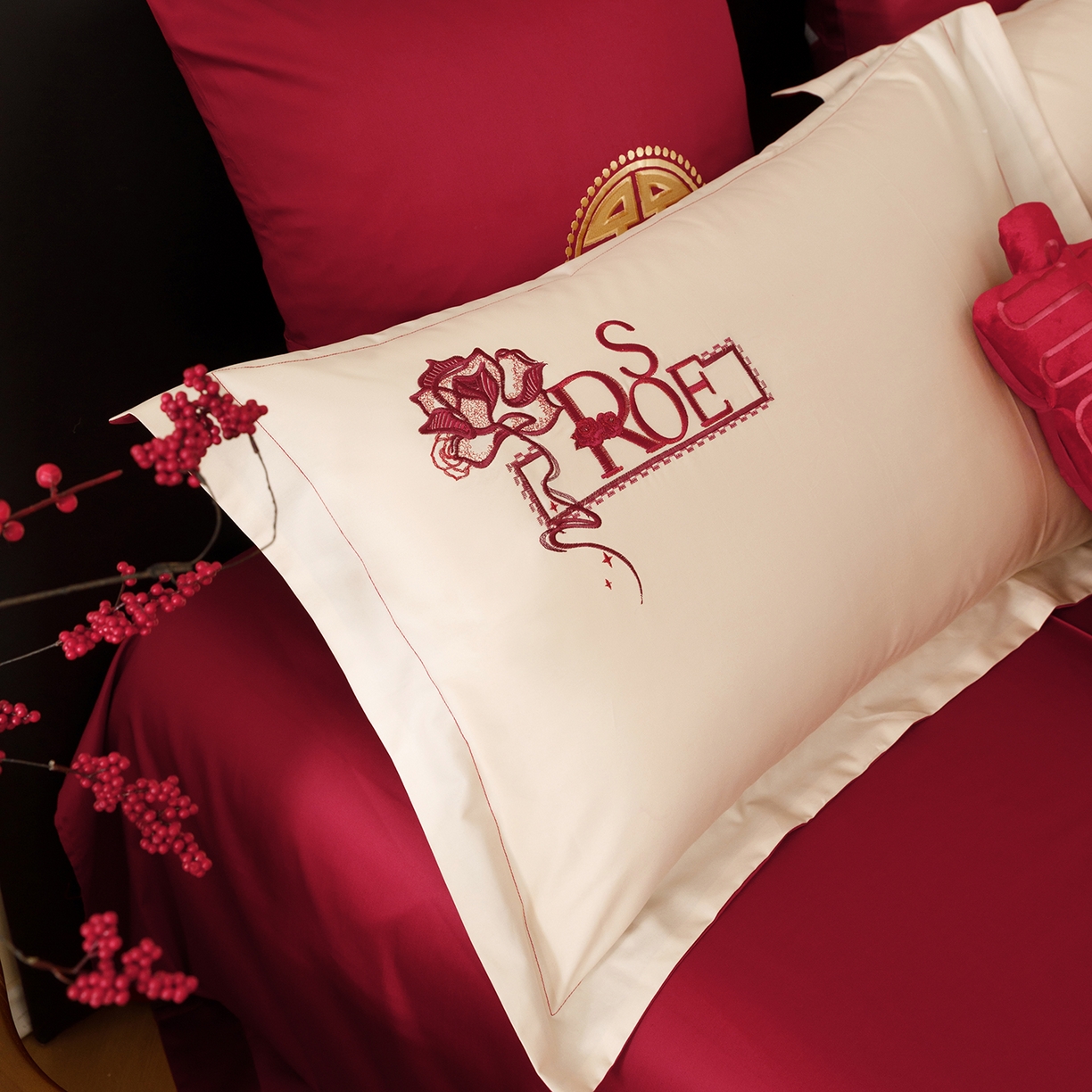 91家纺网 家纺一手货源 找家纺 甜咪咪婚庆 2026新款婚庆公主风小红书爆款50s双股100支长绒棉全棉四件套多件套床单床盖 罗曼蒂克 金