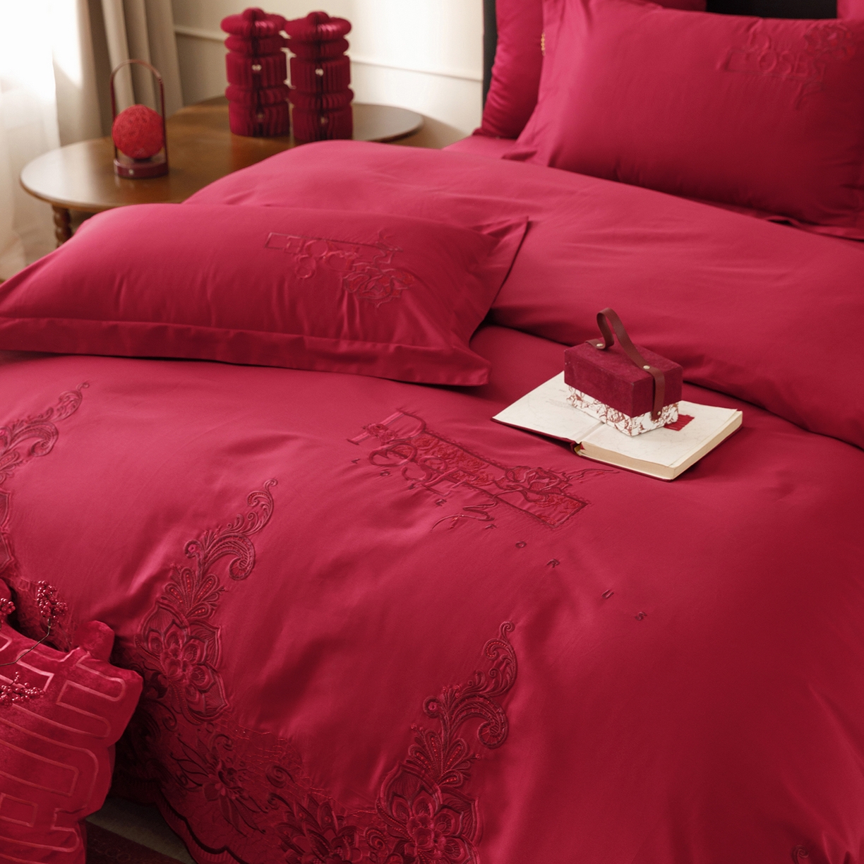 91家纺网 家纺一手货源 找家纺 （总）甜咪咪婚庆 2026新款婚庆公主风小红书爆款50s双股100支长绒棉全棉四件套多件套床单床盖