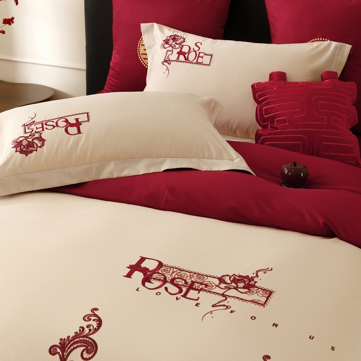 91家纺网 家纺一手货源 找家纺 甜咪咪婚庆 2026新款婚庆公主风小红书爆款50s双股100支长绒棉全棉四件套多件套床单床盖 罗曼蒂克 金