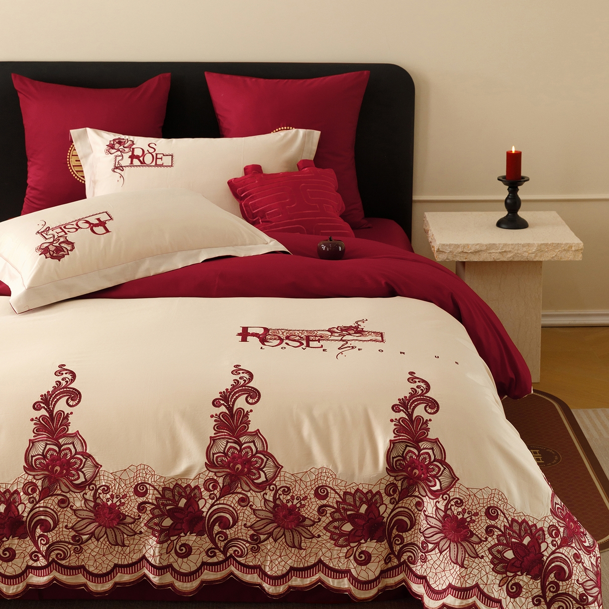 91家纺网 家纺一手货源 找家纺 甜咪咪婚庆 2026新款婚庆公主风小红书爆款50s双股100支长绒棉全棉四件套多件套床单床盖 罗曼蒂克 金