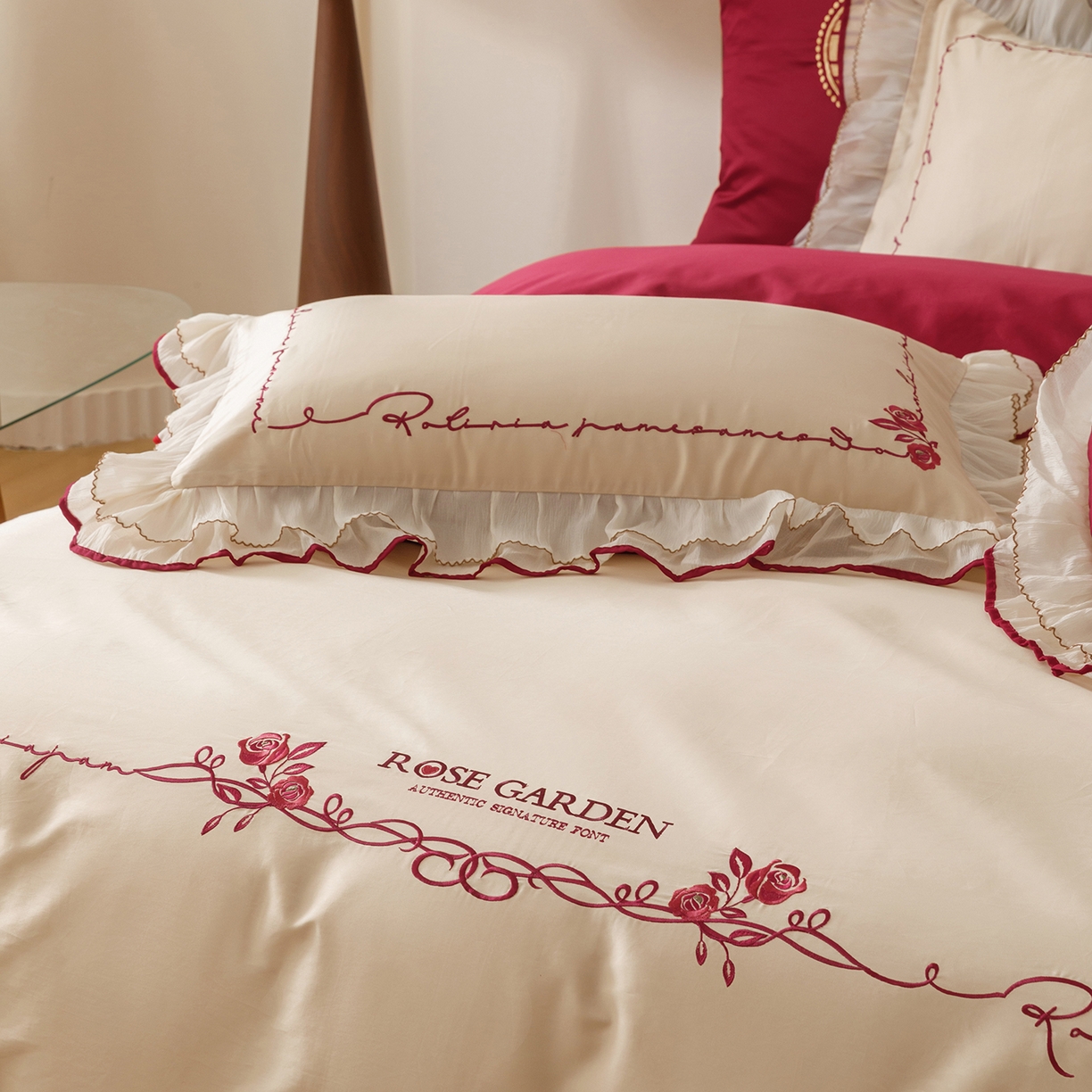 91家纺网 家纺一手货源 找家纺 甜咪咪婚庆 2026新款婚庆公主风小红书爆款50s双股100支长绒棉全棉四件套多件套床单床盖 星月公主