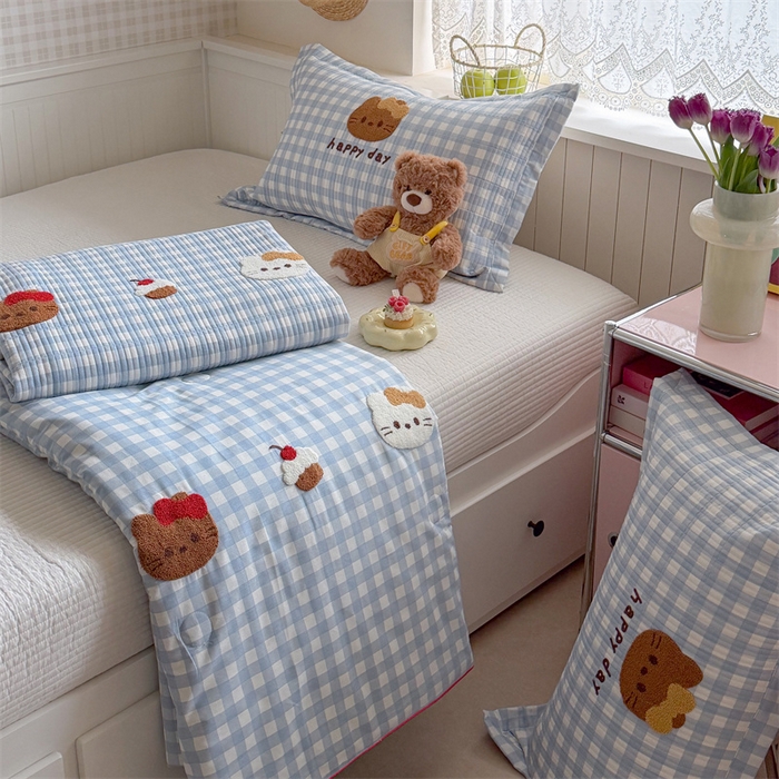 91家纺网 家纺一手货源 找家纺 暖生活 2026新款工艺款全棉水洗棉床盖单品床盖床盖单件 甜品猫咪