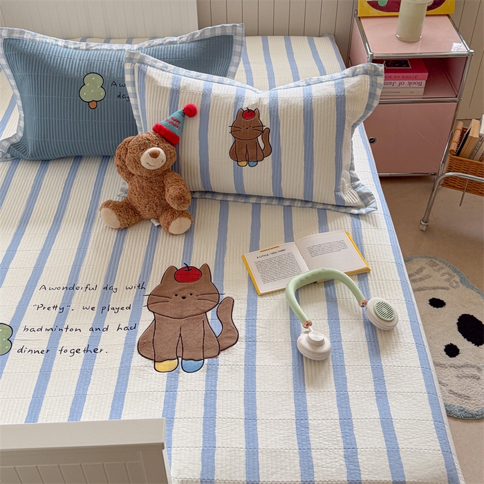 91家纺网 家纺一手货源 找家纺 暖生活 2026新款工艺款全棉水洗棉床盖单品床盖床盖单件 小树喵