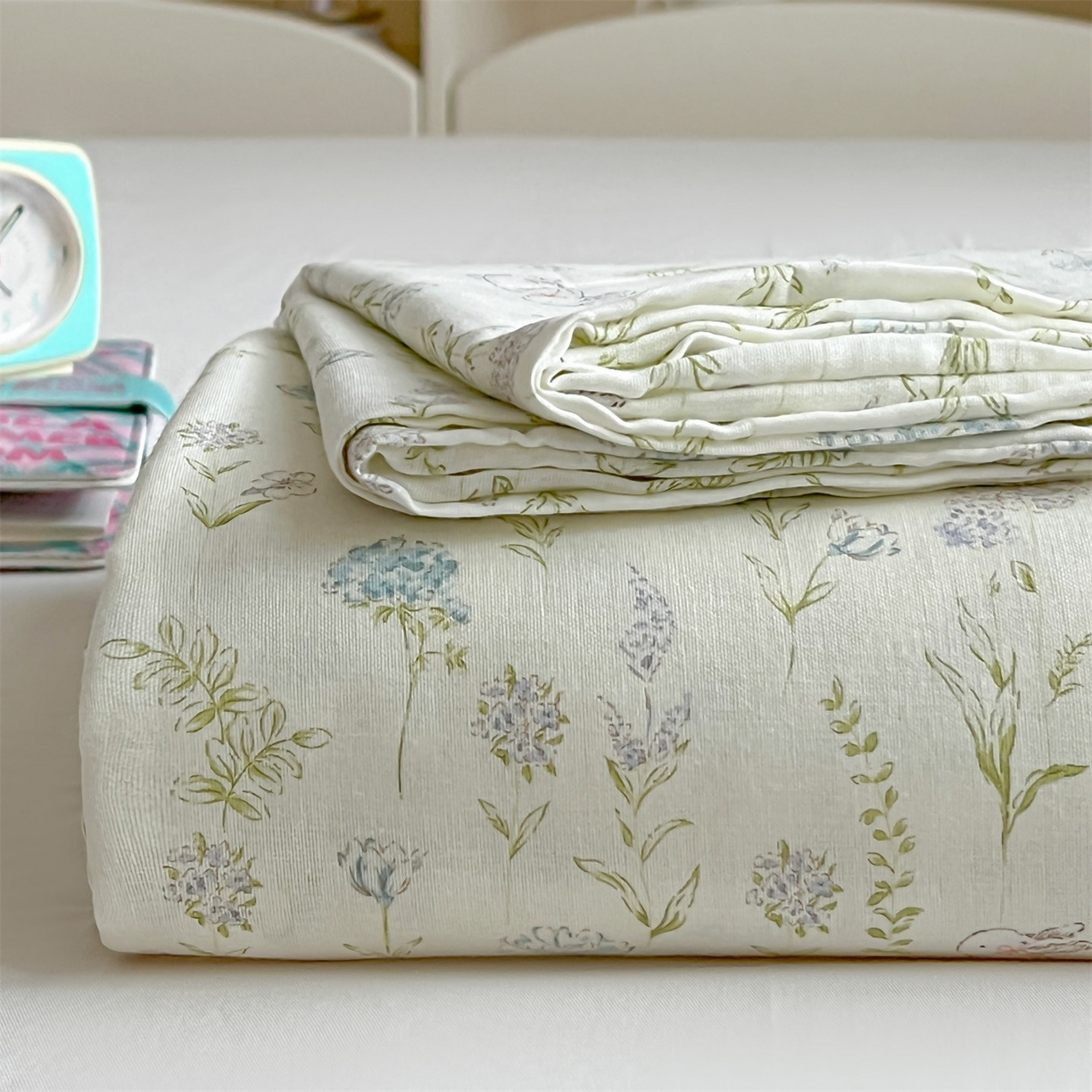 91家纺网 家纺一手货源 找家纺 名兮家居 2026新款全棉纯棉A类卡通时尚风双层纱床笠单品床笠床笠单件 双层纱-晴天兔