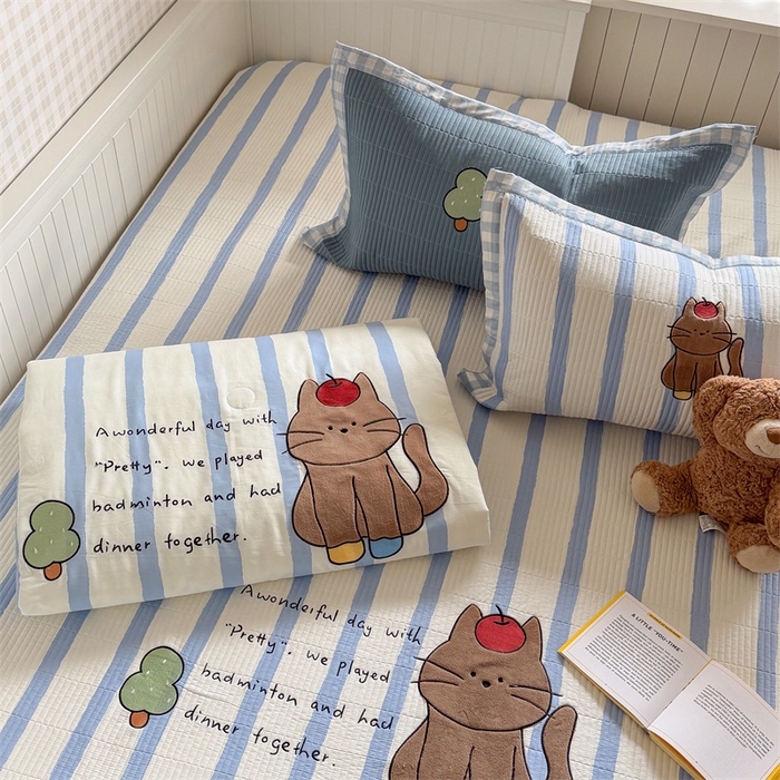 91家纺网 家纺一手货源 找家纺 暖生活 2026新款工艺款全棉水洗棉床盖单品床盖床盖单件 小树喵