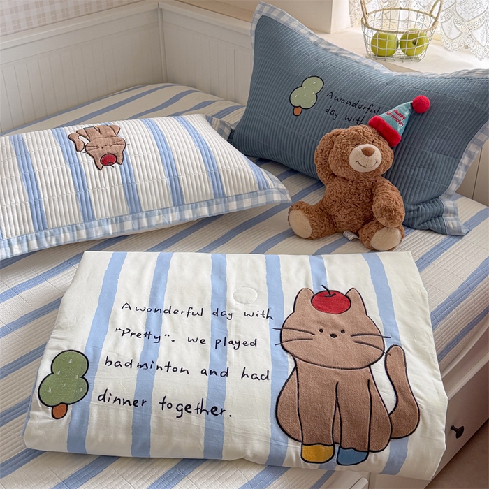 91家纺网 家纺一手货源 找家纺 暖生活 2026新款工艺款全棉水洗棉床盖单品床盖床盖单件 小树喵