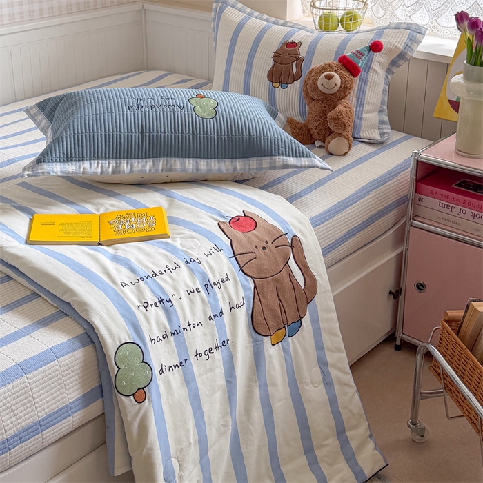 91家纺网 家纺一手货源 找家纺 暖生活 2026新款工艺款全棉水洗棉床盖单品床盖床盖单件 小树喵