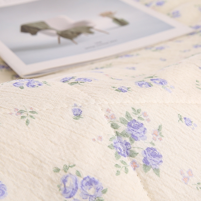 91家纺网 家纺一手货源 找家纺 （总）米萝家居 2026新款100%棉花夏被四件套双层纱夏凉被空调被 被子被芯直播【风格二】