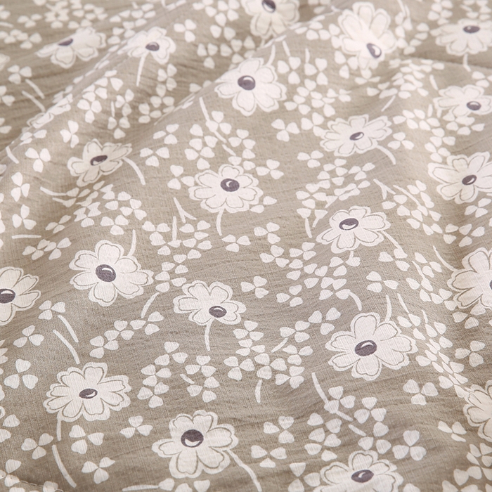 91家纺网 家纺一手货源 找家纺 米萝家居 2026新款100%棉花夏被四件套双层纱夏凉被空调被 被子被芯直播【风格二】 灰韵花簇