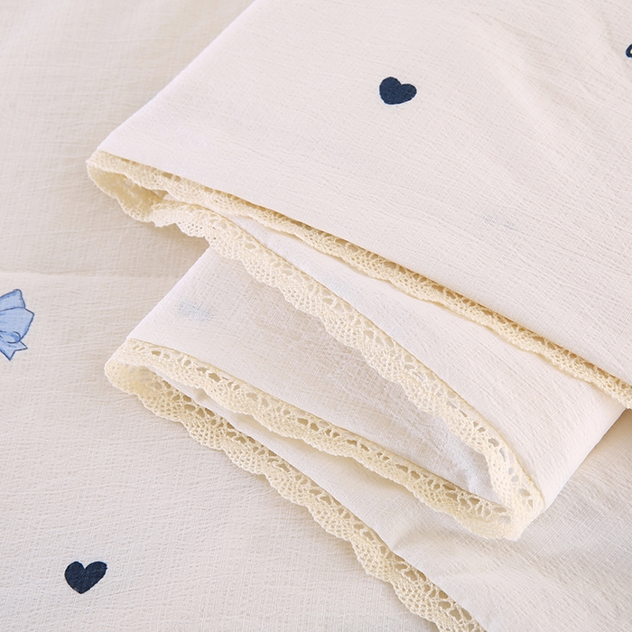 91家纺网 家纺一手货源 找家纺 米萝家居 2026新款100%棉花夏被四件套双层纱夏凉被空调被 被子被芯直播【风格二】 蝴蝶结