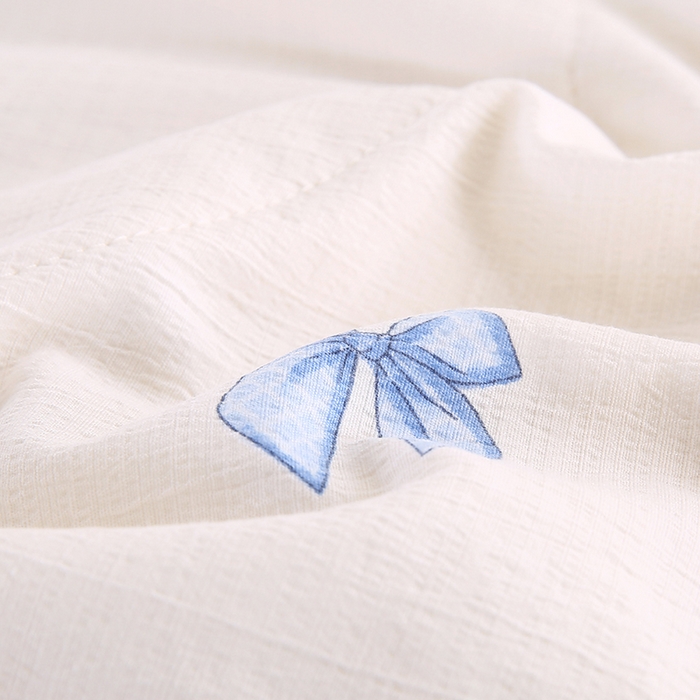 91家纺网 家纺一手货源 找家纺 米萝家居 2026新款100%棉花夏被四件套双层纱夏凉被空调被 被子被芯直播【风格二】 蝴蝶结