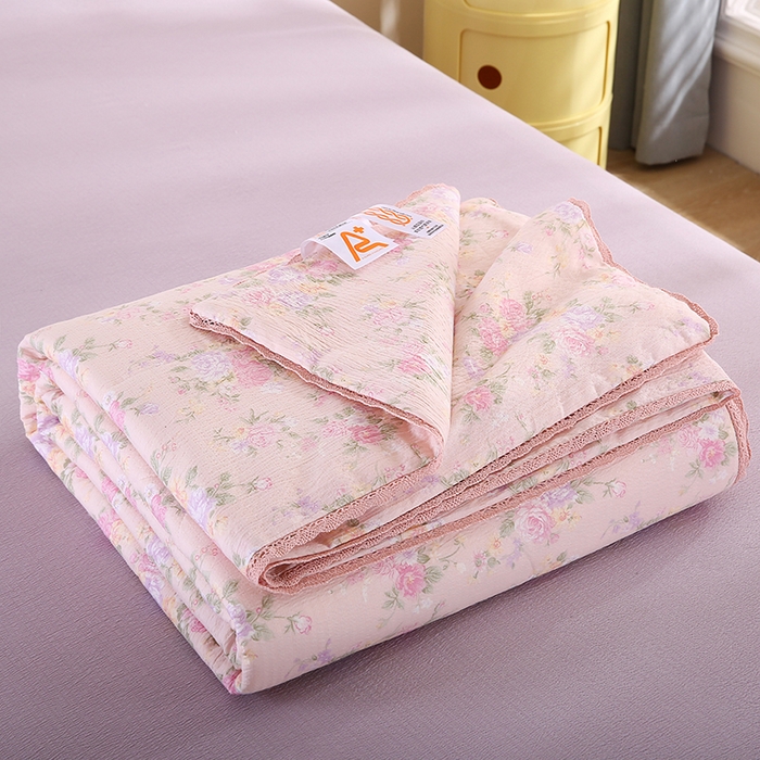 91家纺网 家纺一手货源 找家纺 米萝家居 2026新款100%棉花夏被四件套双层纱夏凉被空调被 被子被芯直播【风格二】 繁花似锦