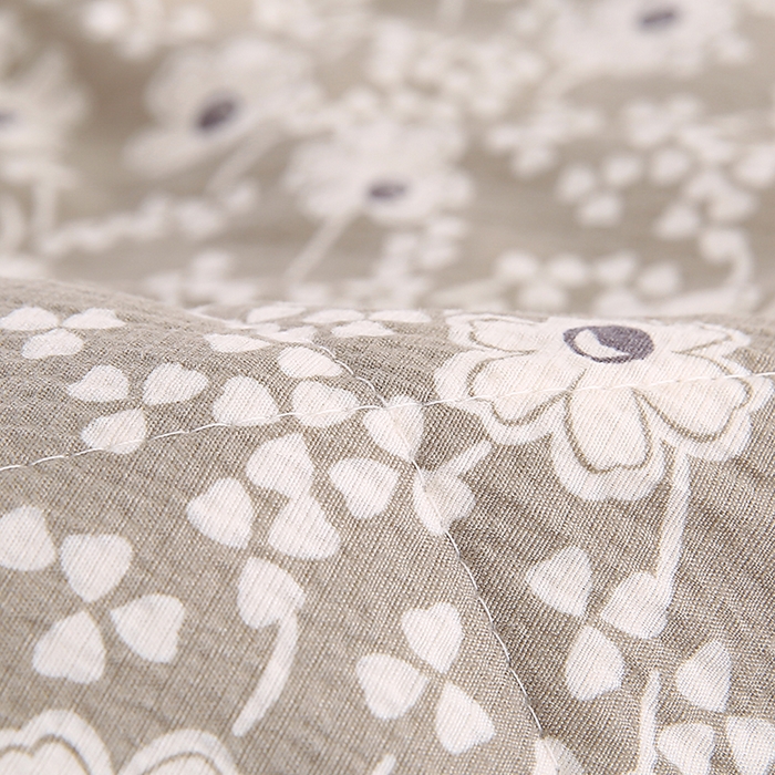 91家纺网 家纺一手货源 找家纺 米萝家居 2026新款100%棉花夏被四件套双层纱夏凉被空调被 被子被芯直播【风格二】 灰韵花簇