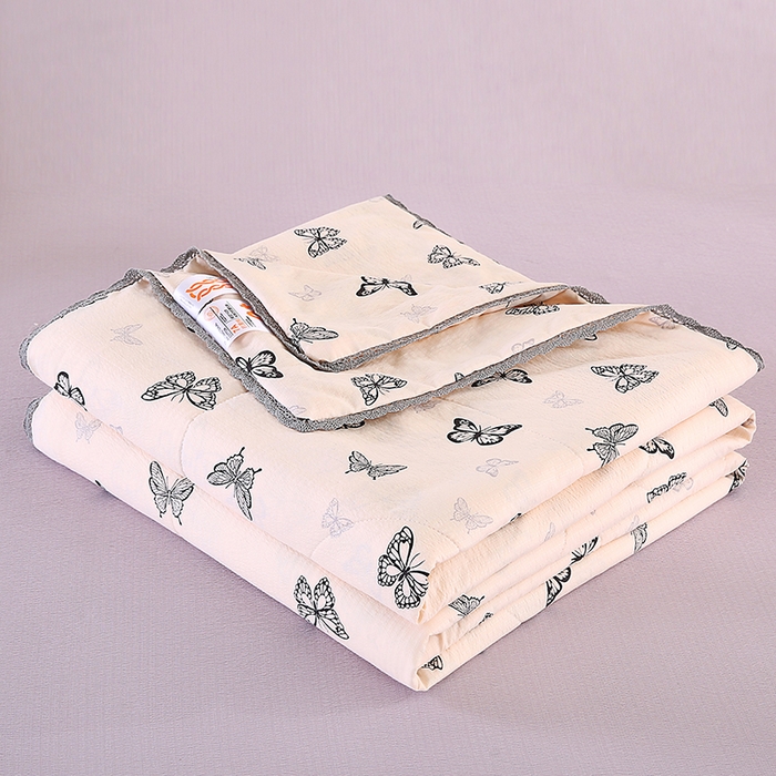 91家纺网 家纺一手货源 找家纺 米萝家居 2026新款100%棉花夏被四件套双层纱夏凉被空调被 被子被芯直播【风格二】 蝶舞