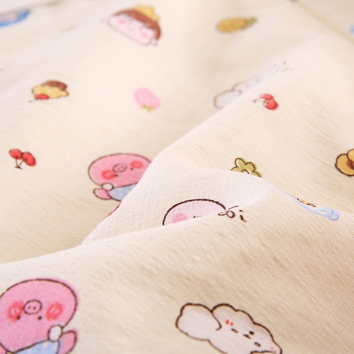 91家纺网 家纺一手货源 找家纺 米萝家居 2026新款100%棉花夏被四件套双层纱夏凉被空调被 被子被芯直播【风格二】 快乐伙伴