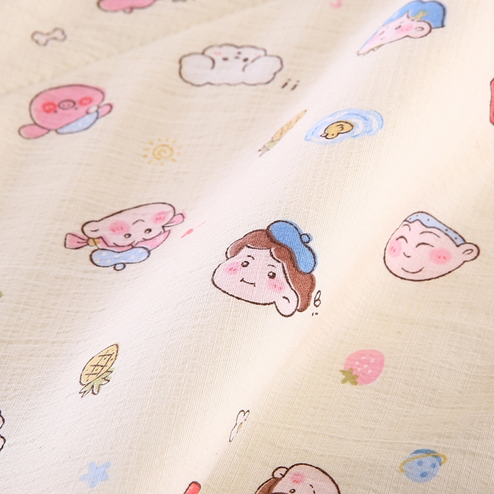 91家纺网 家纺一手货源 找家纺 米萝家居 2026新款100%棉花夏被四件套双层纱夏凉被空调被 被子被芯直播【风格二】 快乐伙伴