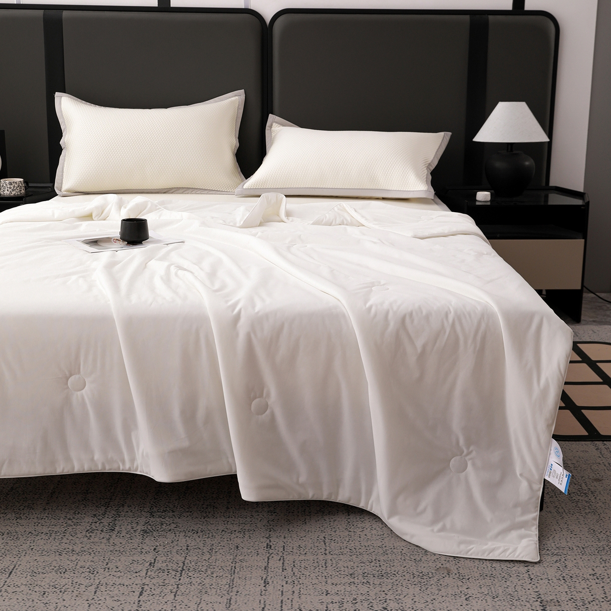 91家纺网 家纺一手货源 找家纺 （总）富馨莱 2026新款PE乙纶高克重豆豆凉席凉感丝夏被四件套