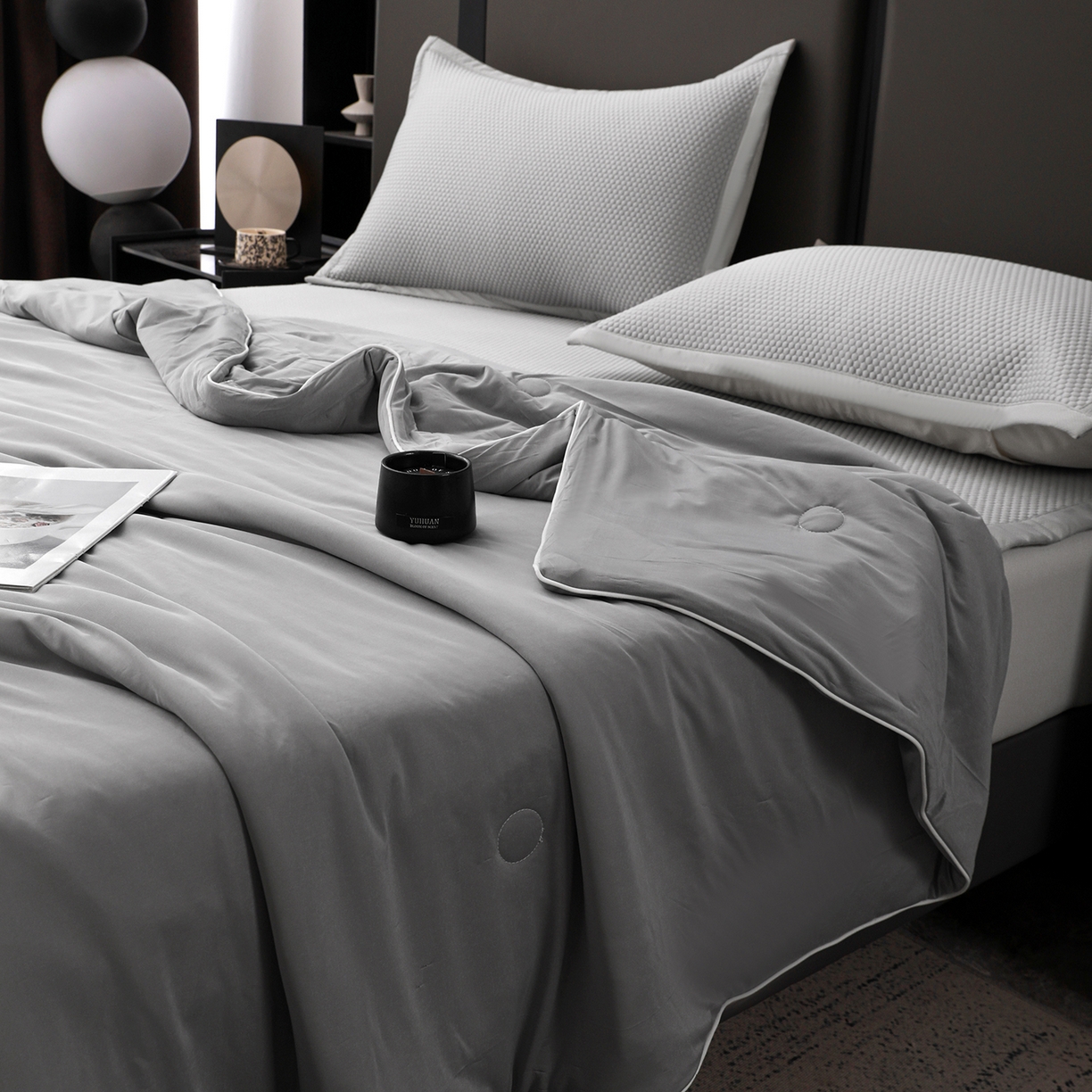 91家纺网 家纺一手货源 找家纺 （总）富馨莱 2026新款PE乙纶高克重豆豆凉席凉感丝夏被四件套