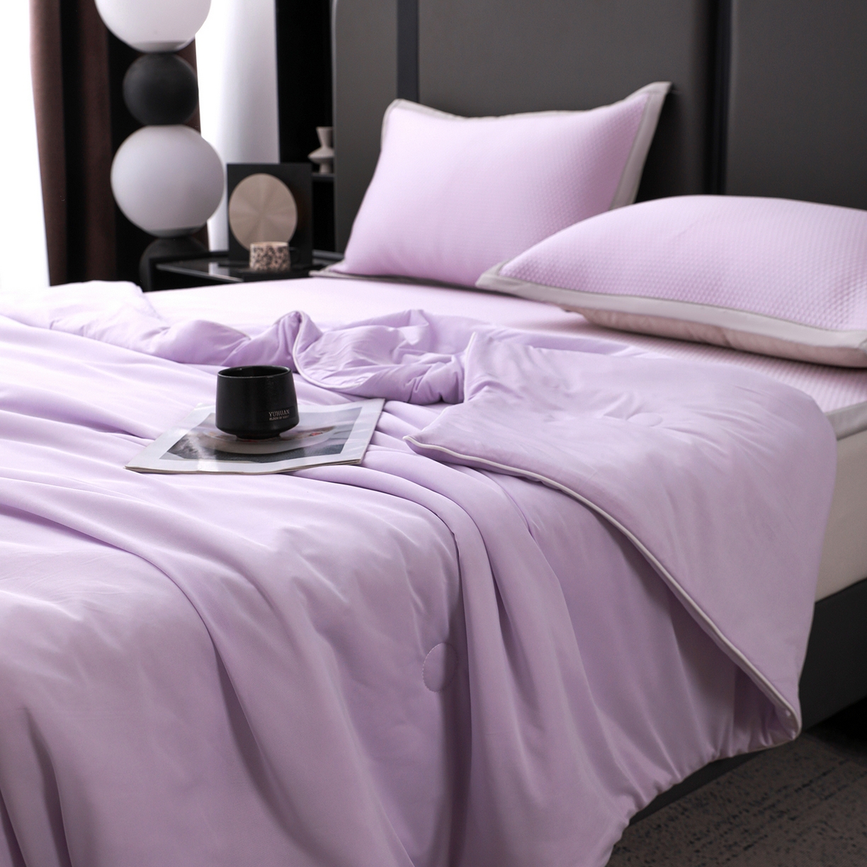 91家纺网 家纺一手货源 找家纺 （总）富馨莱 2026新款PE乙纶高克重豆豆凉席凉感丝夏被四件套