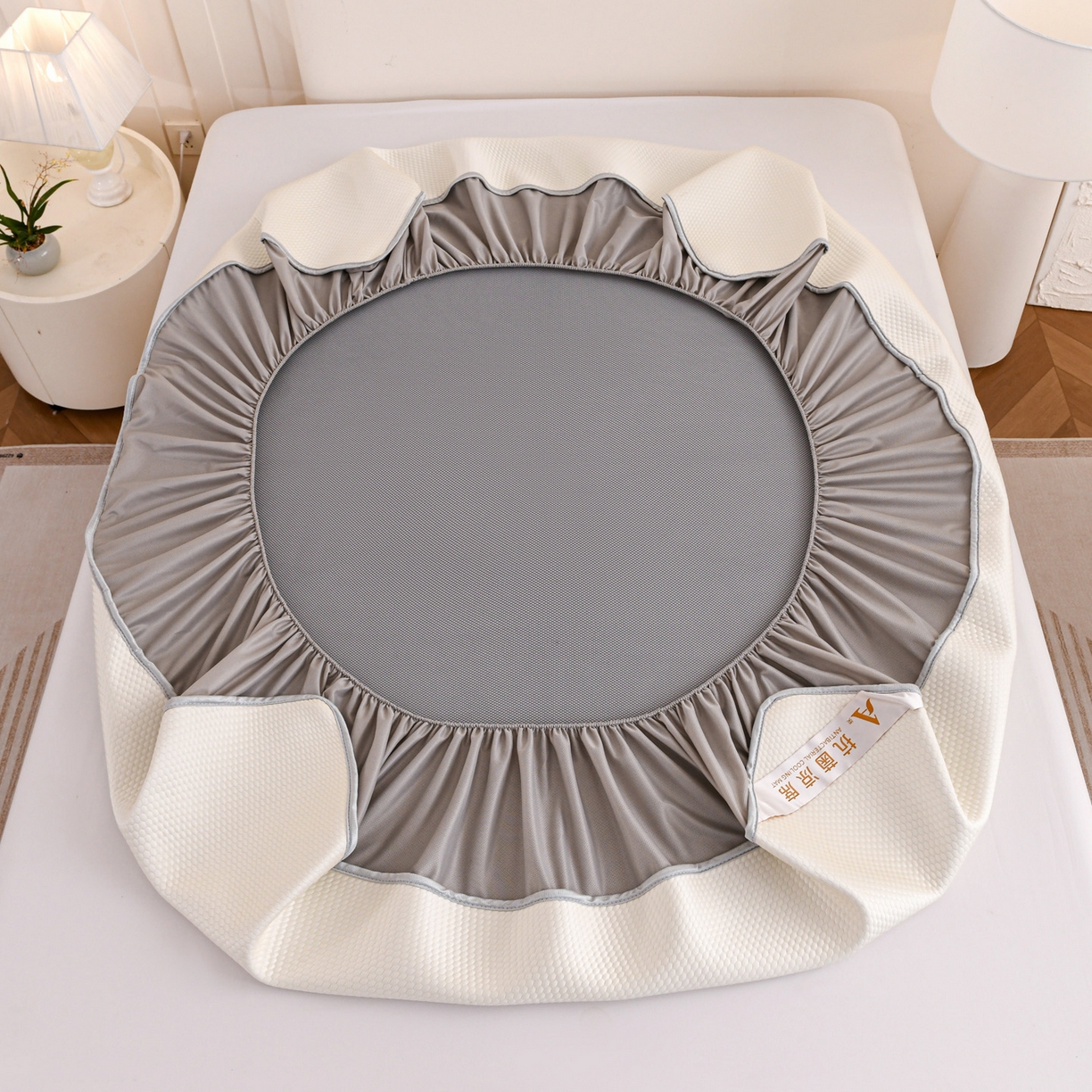 91家纺网 家纺一手货源 找家纺 （总）富馨莱 2026新款PE乙纶高克重冰豆豆席凉感凉席单件床笠款支持一件定做尺寸学生宿舍