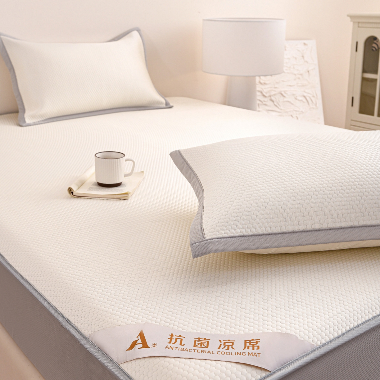 91家纺网 家纺一手货源 找家纺 （总）富馨莱 2026新款PE乙纶高克重冰豆豆席凉感凉席单件床笠款支持一件定做尺寸学生宿舍