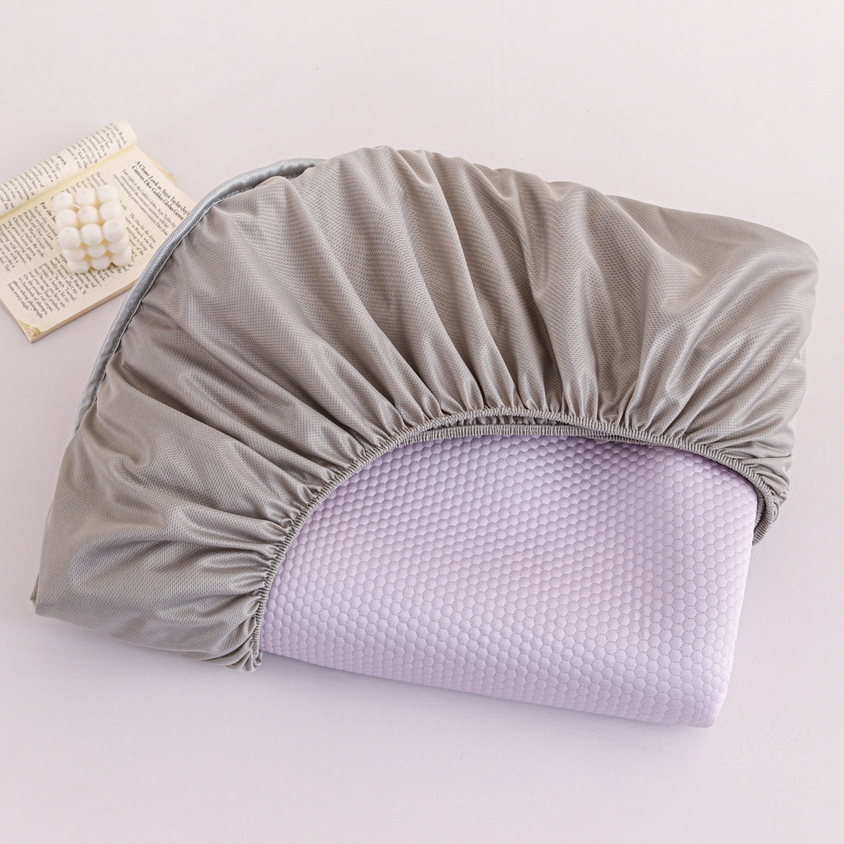 91家纺网 家纺一手货源 找家纺 富馨莱 2026新款PE乙纶高克重冰豆豆席凉感凉席单件床笠款支持一件定做尺寸学生宿舍 冰紫色