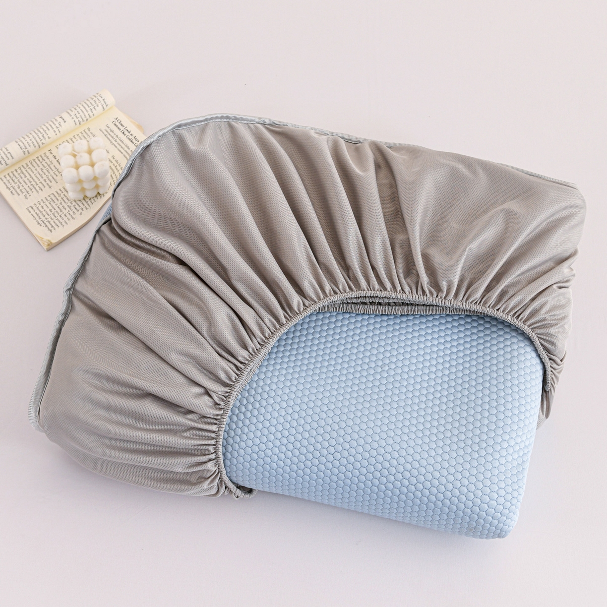 91家纺网 家纺一手货源 找家纺 富馨莱 2026新款PE乙纶高克重冰豆豆席凉感凉席单件床笠款支持一件定做尺寸学生宿舍 冰蓝色